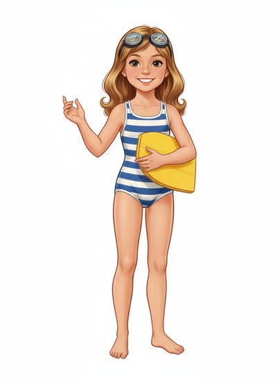 Mary's Splashy Swim Style 🌊 - Vintage Storybook
