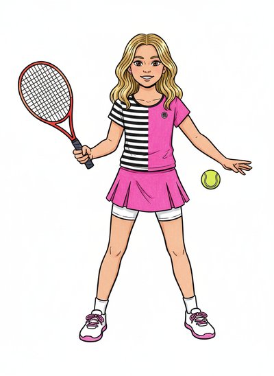 Mary's Tennis Adventure 🎾 - Classic Coloring Book