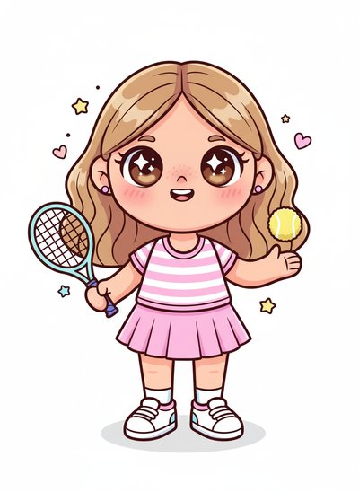 Mary's Tennis Adventure 🎾 - Kawaii Cute