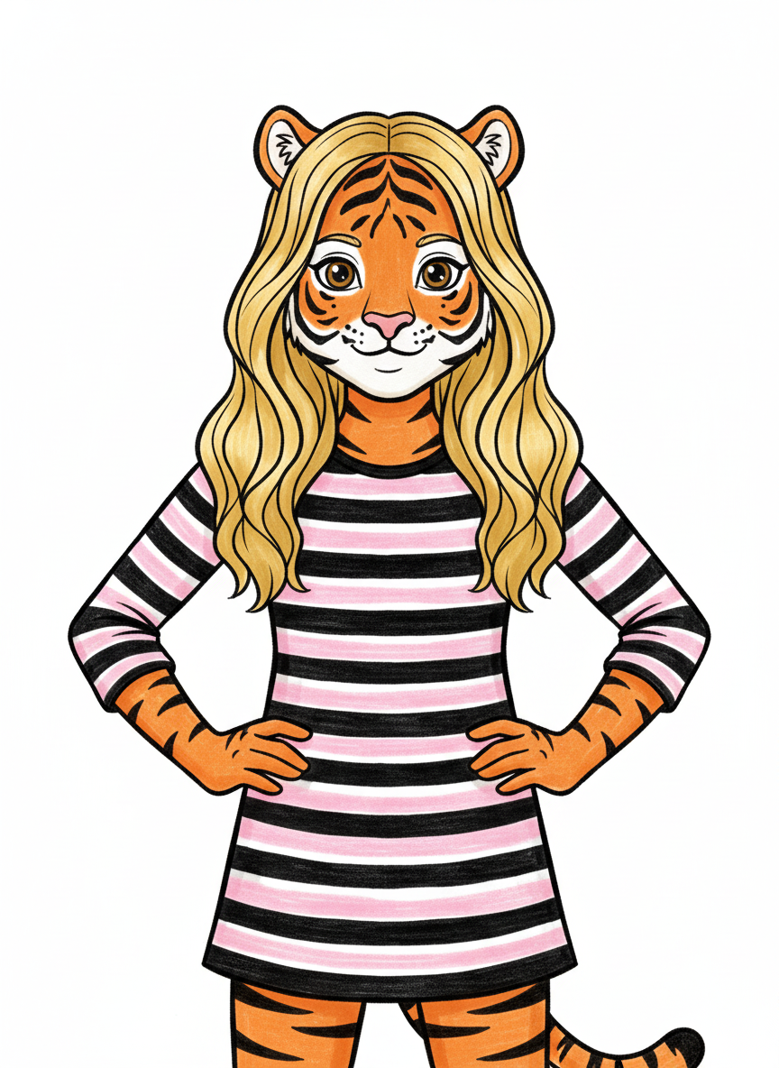 Mary the Mighty Tiger - Classic Coloring Book