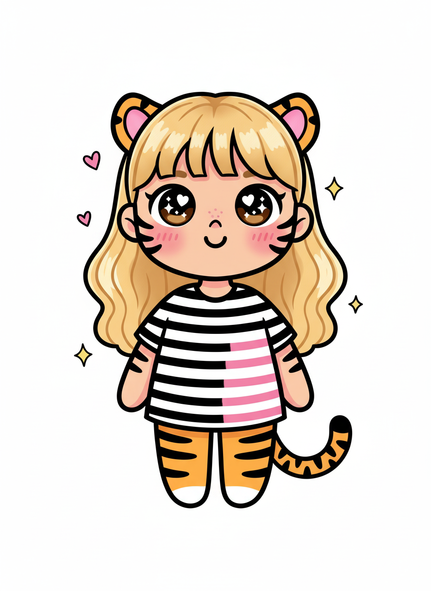 Mary the Mighty Tiger - Kawaii Cute