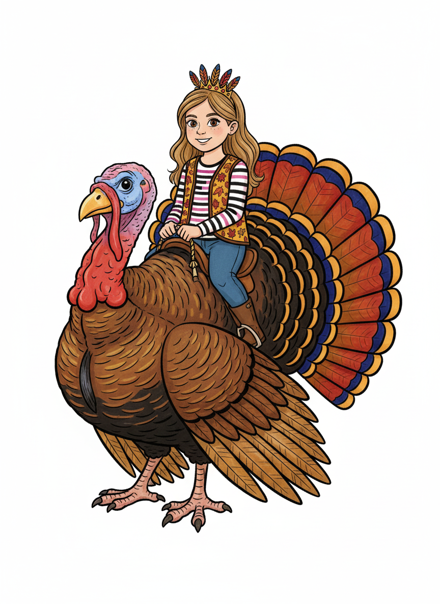 Mary the Turkey Queen - Classic Coloring Book