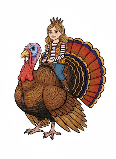Mary's Turkey Adventure 🦃 - Classic Coloring Book