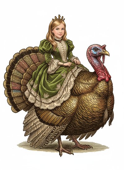 Mary's Turkey Adventure 🦃 - Victorian Illustration