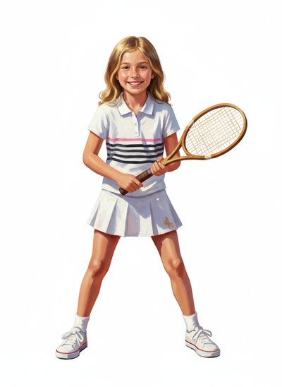Mary's Tennis Adventure 🎾 - Impressionist Painting