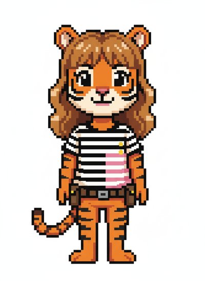 Mary's Tiger Adventure 🐯 - Pixel Art