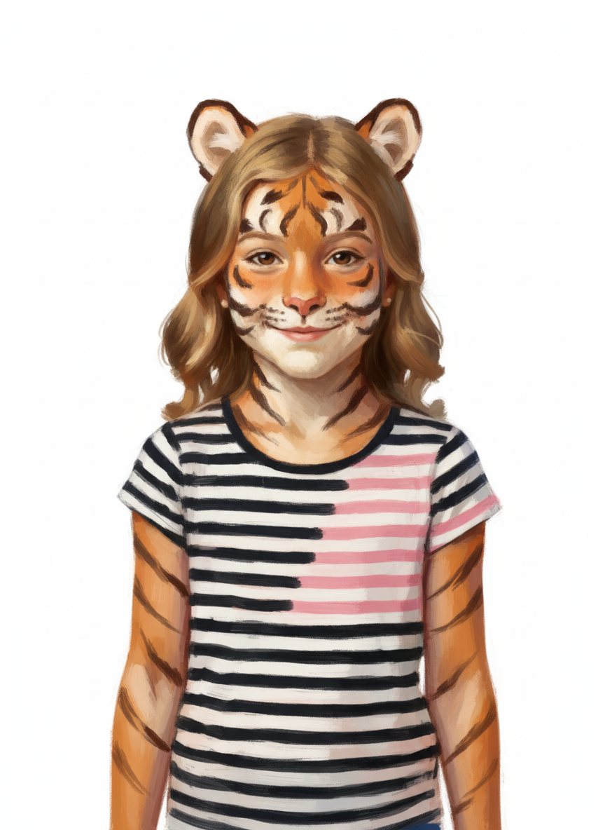 Mary the Mighty Tiger - Impressionist Painting
