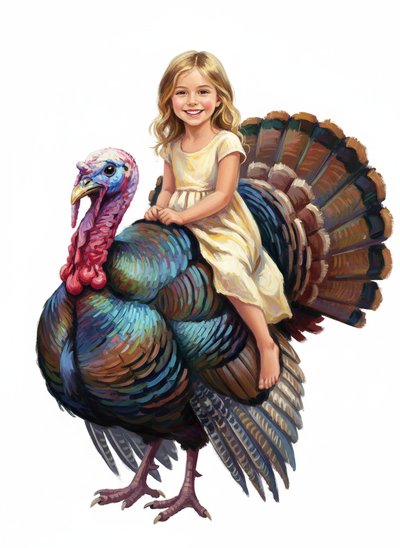 Mary's Turkey Adventure 🦃 - Impressionist Painting