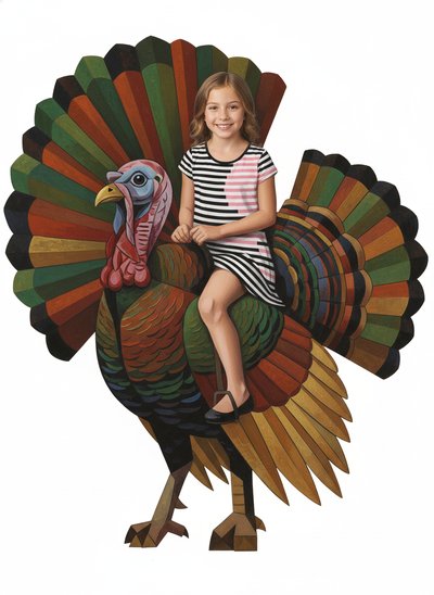 Mary's Turkey Adventure 🦃 - Cubist Painting