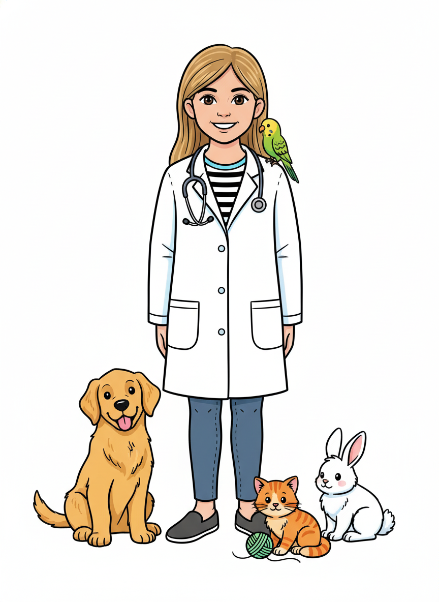 Vet Mary - Classic Coloring Book
