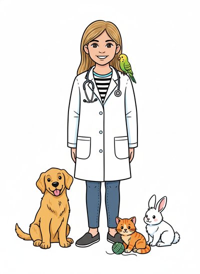 Mary's Vet Adventures 🐾 - Classic Coloring Book