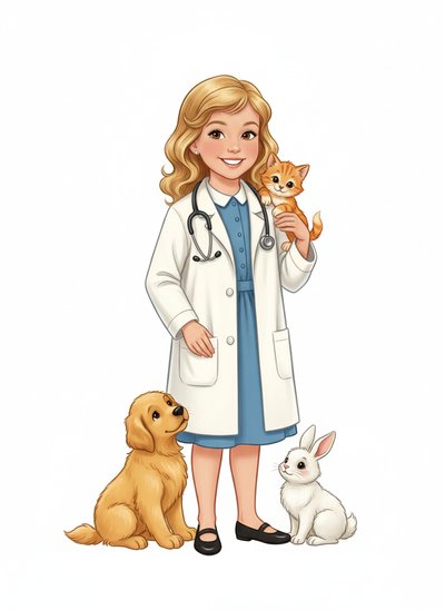 Mary's Vet Adventures 🐾 - Vintage Storybook