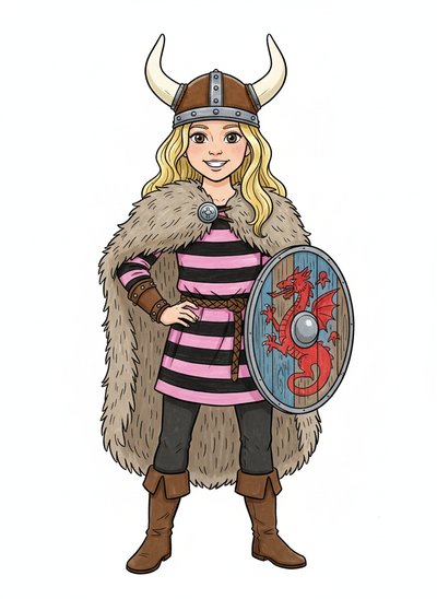 Mary's Viking Adventure 🛡️ - Classic Coloring Book