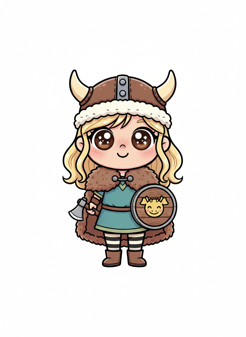 Mary the Brave Viking - Kawaii Cute