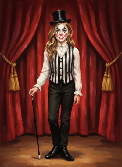 Mary's Vaudeville Adventure 🎩 - Impressionist Painting