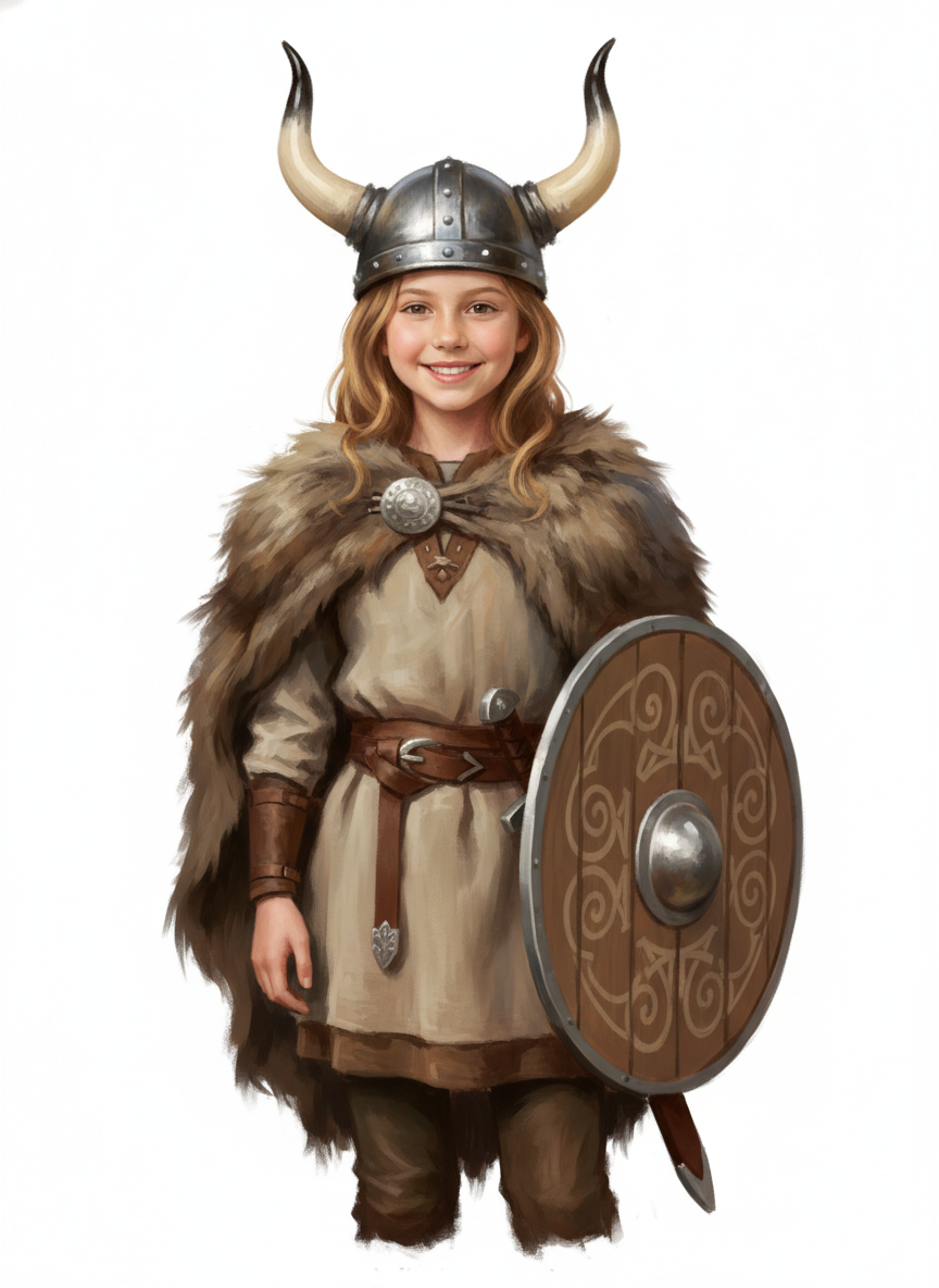 Mary the Brave Viking - Impressionist Painting