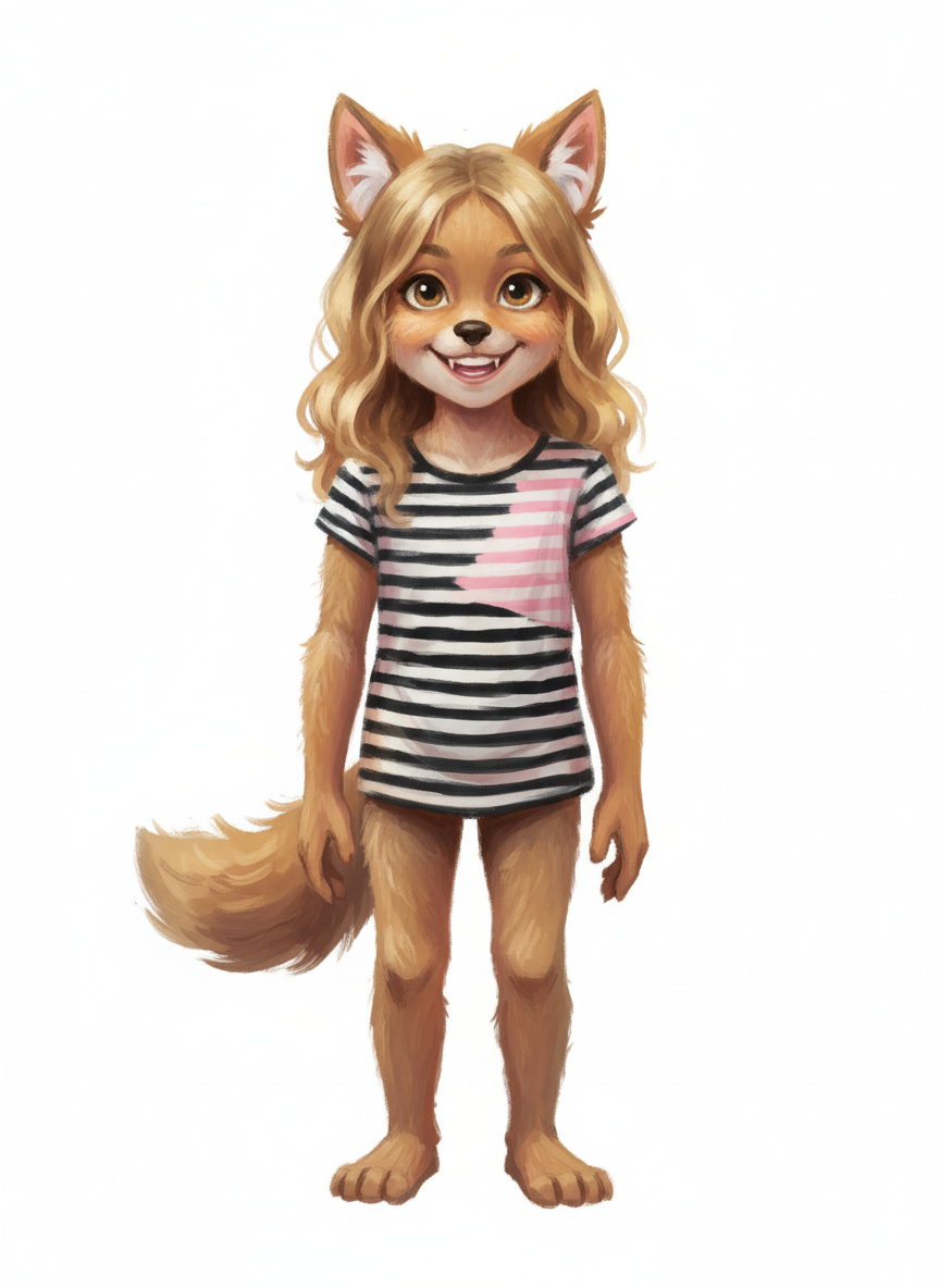 Mary the Fluffy Wolf - Impressionist Painting