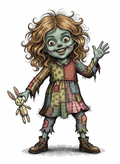 Mary's Zombie Adventure 🎨 - Victorian Illustration