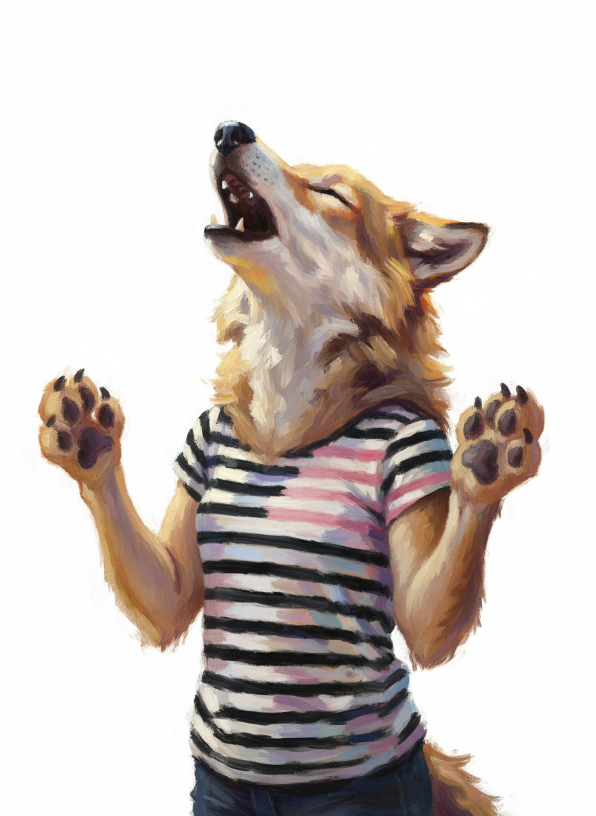 Mary the Howling Wolf - Impressionist Painting