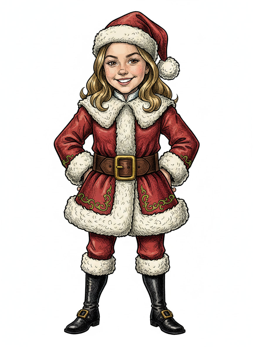 Merry Mary Claus - Victorian Illustration