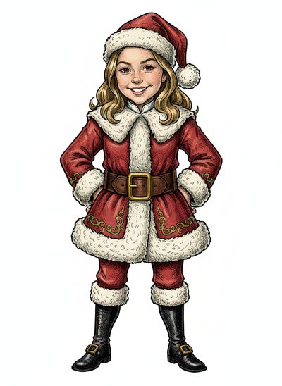 Mary's Festive Santa Adventure 🎅 - Victorian Illustration