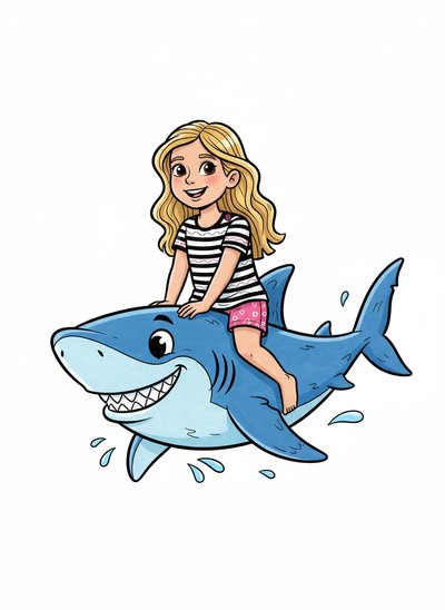 Mary's Shark Adventure 🌊 - Classic Coloring Book