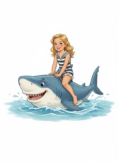 Mary's Shark Adventure 🌊 - Vintage Storybook