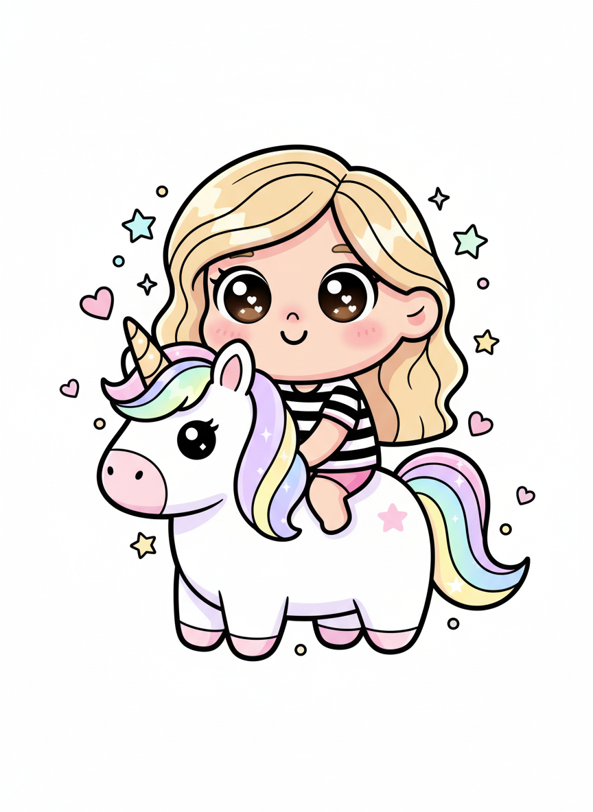 Mary the Magical Unicorn - Kawaii Cute