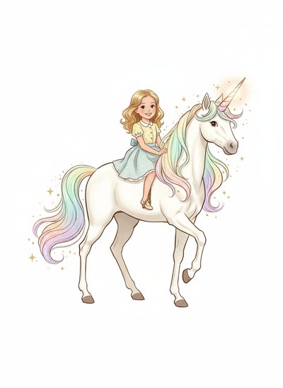 Mary's Unicorn Adventures 🌈 - Vintage Storybook