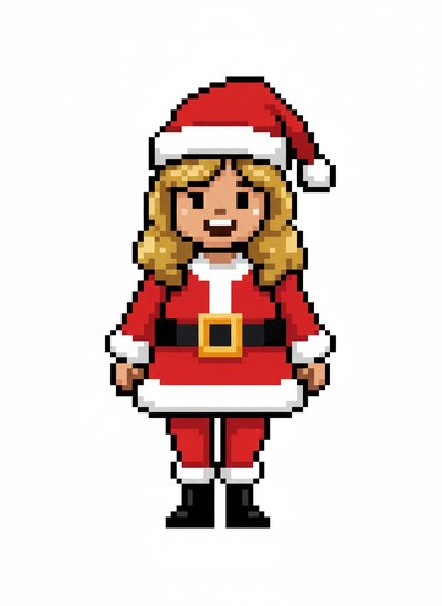 Mary's Festive Santa Adventure 🎅 - Pixel Art