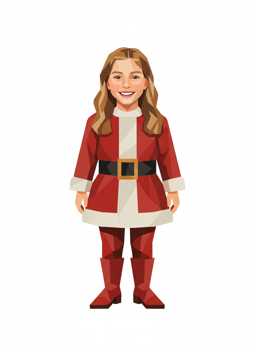 Merry Mary Claus - Cubist Painting