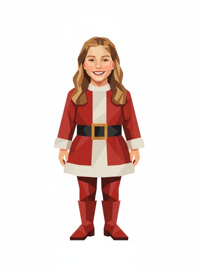 Mary's Festive Santa Adventure 🎅 - Cubist Painting