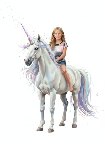 Mary's Unicorn Adventures 🌈 - Impressionist Painting