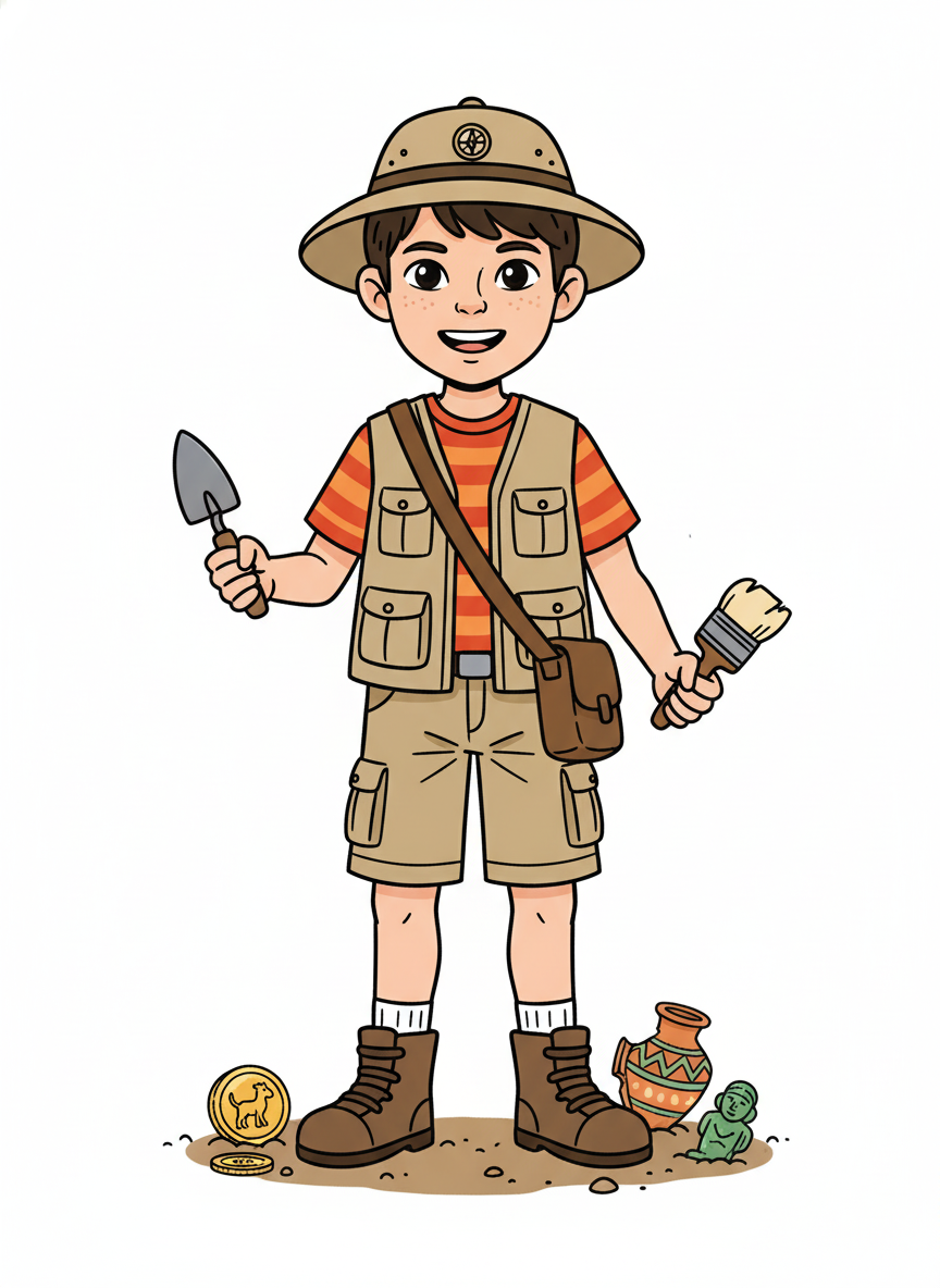 Andrew the Archeo-Explorer - Classic Coloring Book