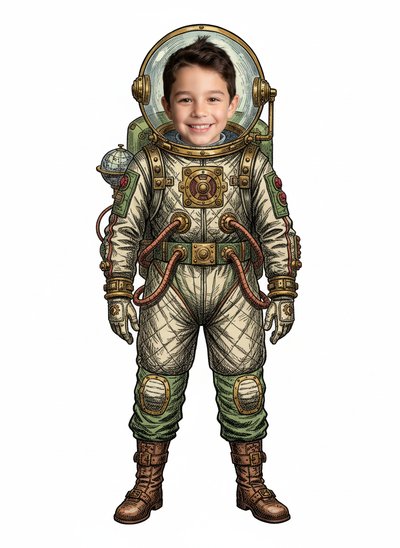 My Wee Lad's Astronaut Adventures 🚀 - Victorian Illustration