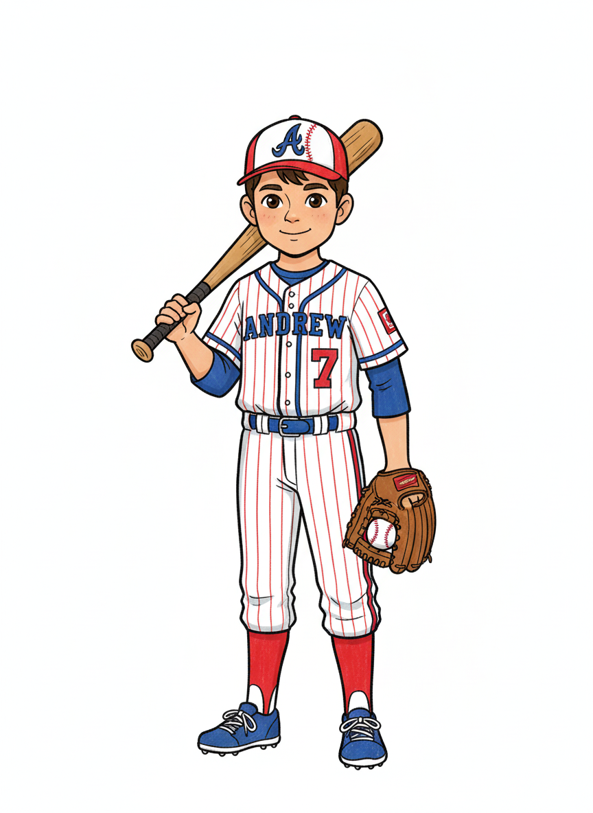 Slugger Andrew - Classic Coloring Book