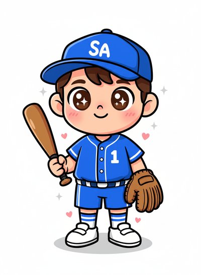 Andrew's Baseball Adventure ⚾️ - Kawaii Cute