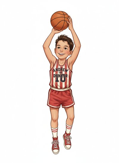 Andrew's Hoops Adventure 🏀 - Vintage Storybook