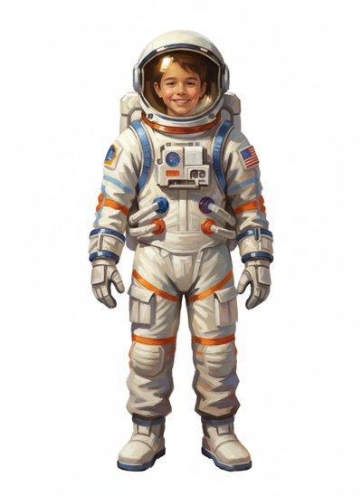 My Wee Lad's Astronaut Adventures 🚀 - Impressionist Painting