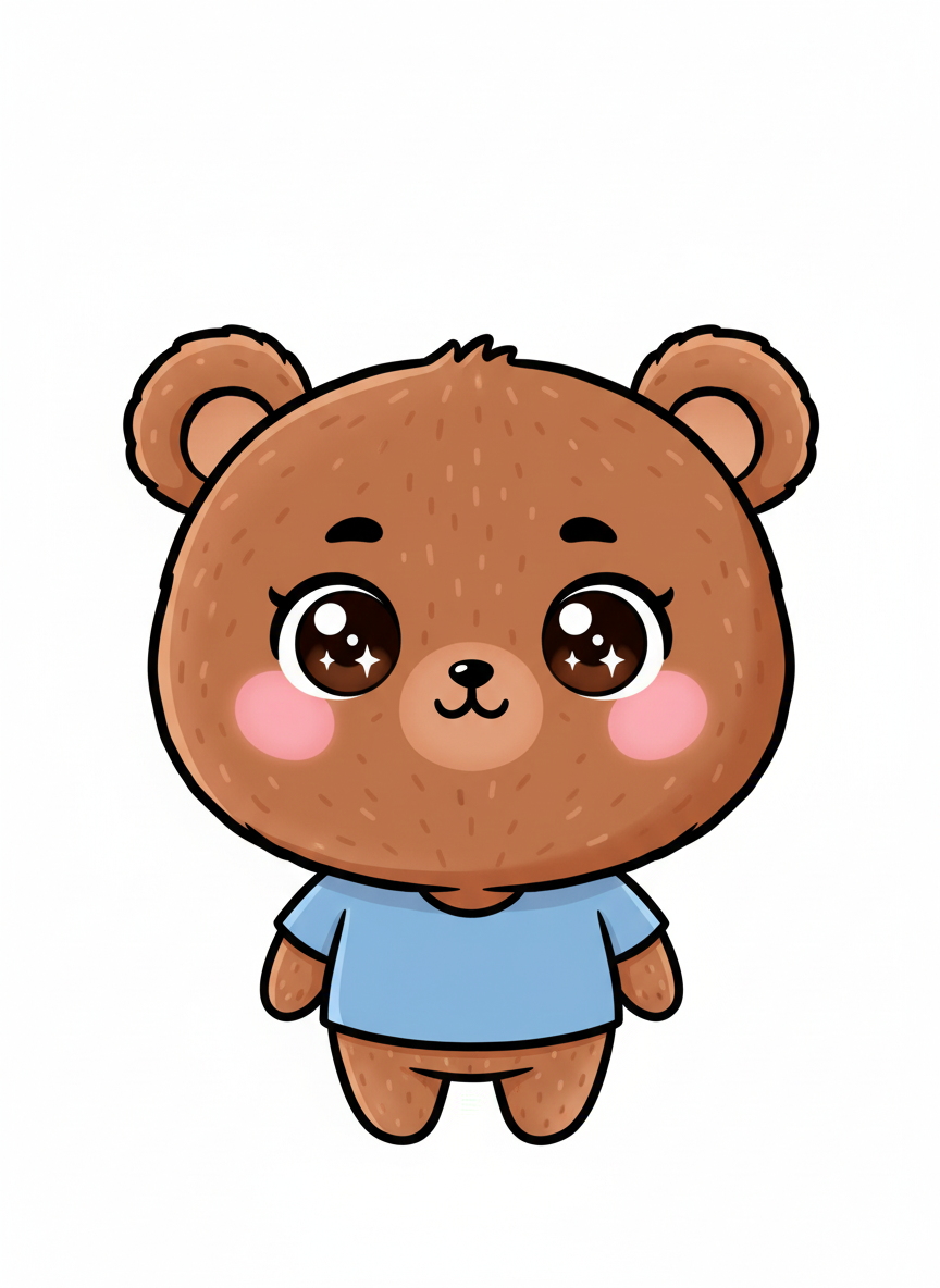 Andrew the Fuzzy Bear - Kawaii Cute