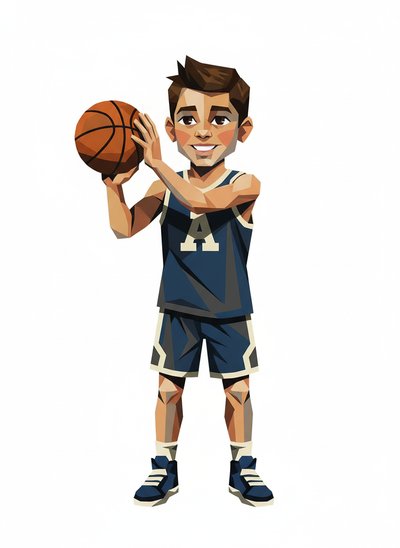 Andrew's Hoops Adventure 🏀 - Cubist Painting