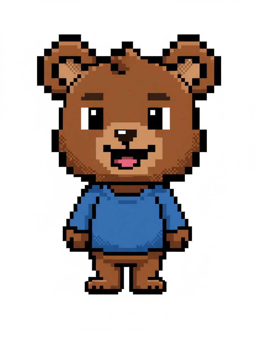 Andrew the Fuzzy Bear - Pixel Art