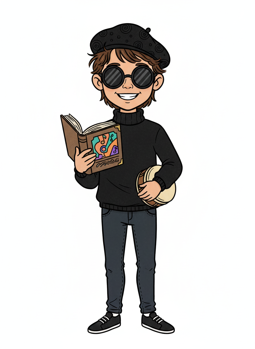 Andrew the Beatnik Bard - Classic Coloring Book