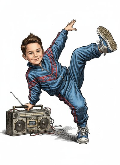 Andrew's Breakdancing Adventure 🎶 - Victorian Illustration