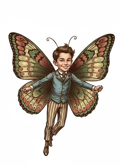 Andrew's Butterfly Adventure 🦋 - Victorian Illustration