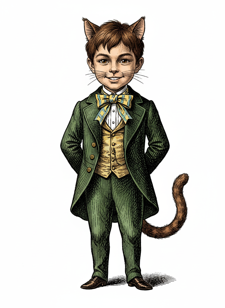 Andrew the Kitty - Victorian Illustration