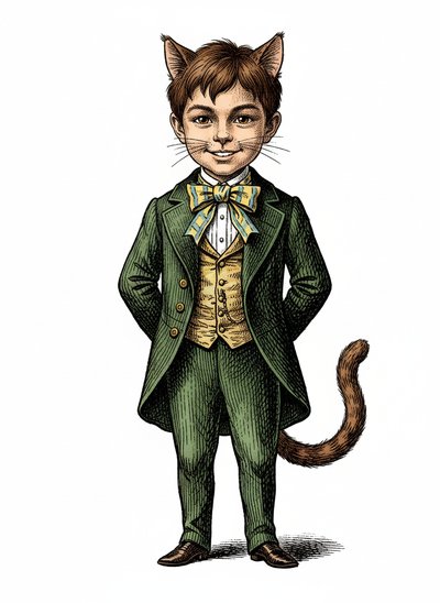 Andrew's Cat Capers 🐱 - Victorian Illustration