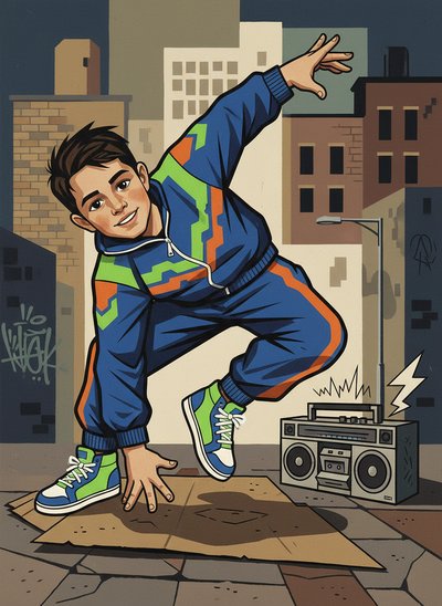 Andrew's Breakdancing Adventure 🎶 - Cubist Painting