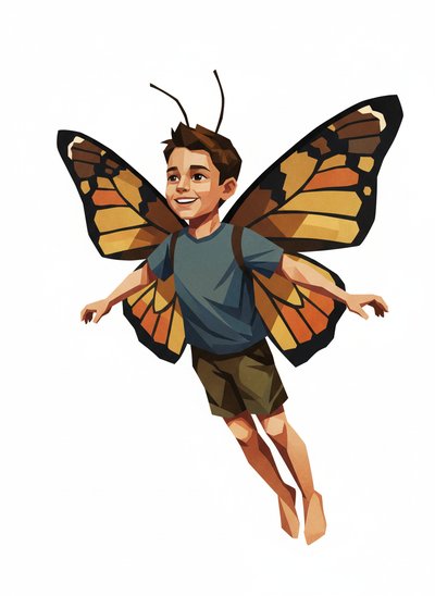 Andrew's Butterfly Adventure 🦋 - Cubist Painting