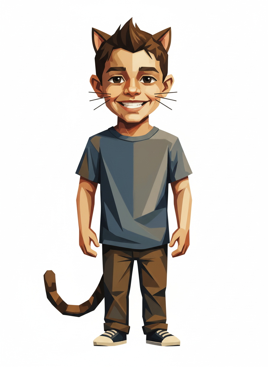 Andrew the Kitty - Cubist Painting